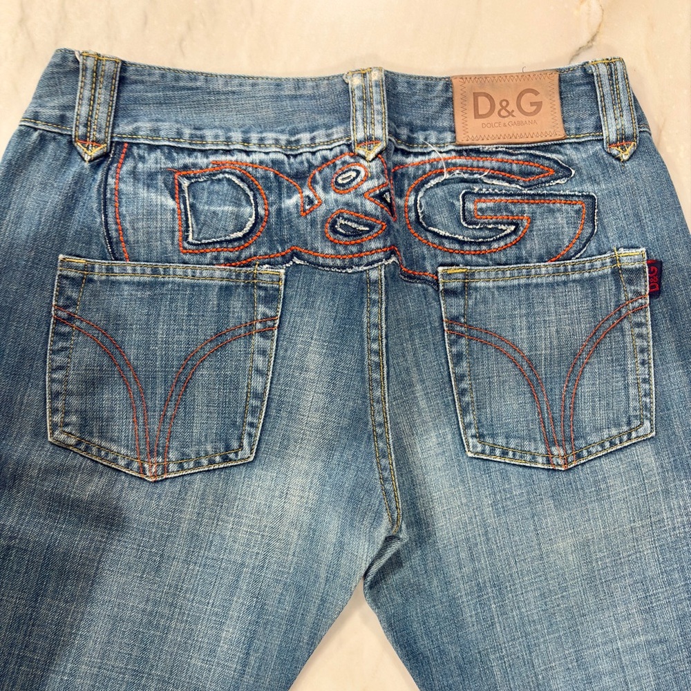Vintage Y2K D&G by Dolce &Gabbana Blue Women’s Low Rise Flare Jeans
